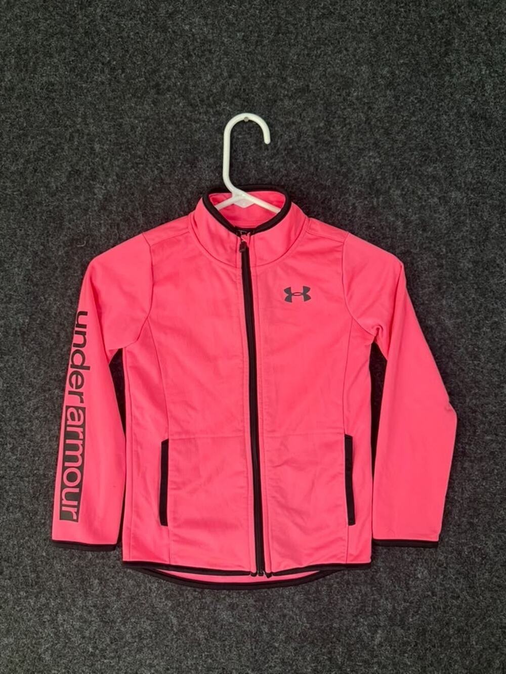 Under Armour Girls 6X Pink ColdGear Full Zip Running Jacket